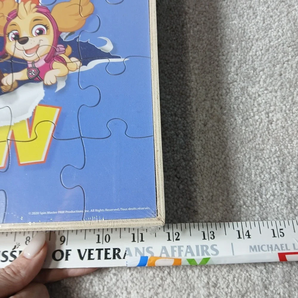 Paw Patrol Set of 5 Wood Puzzles in Wooden Storage Box Ages 3+ New